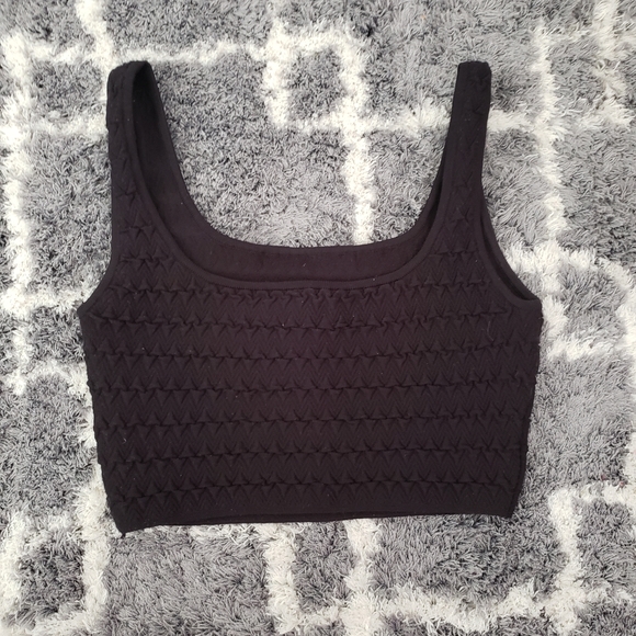Textured Babaton Sculpt Knit Cropped Tank - Picture 8 of 11